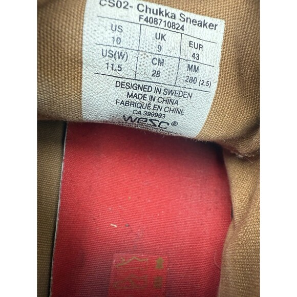 WeSC Men’s Chukka Leather Sneaker Sz 10D Brown Retail $99 - Picture 3 of 8